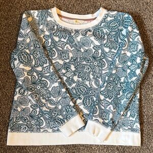 Boden: Dark green and White Paisley Sweatshirt
